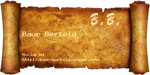 Baur Bertold névjegykártya